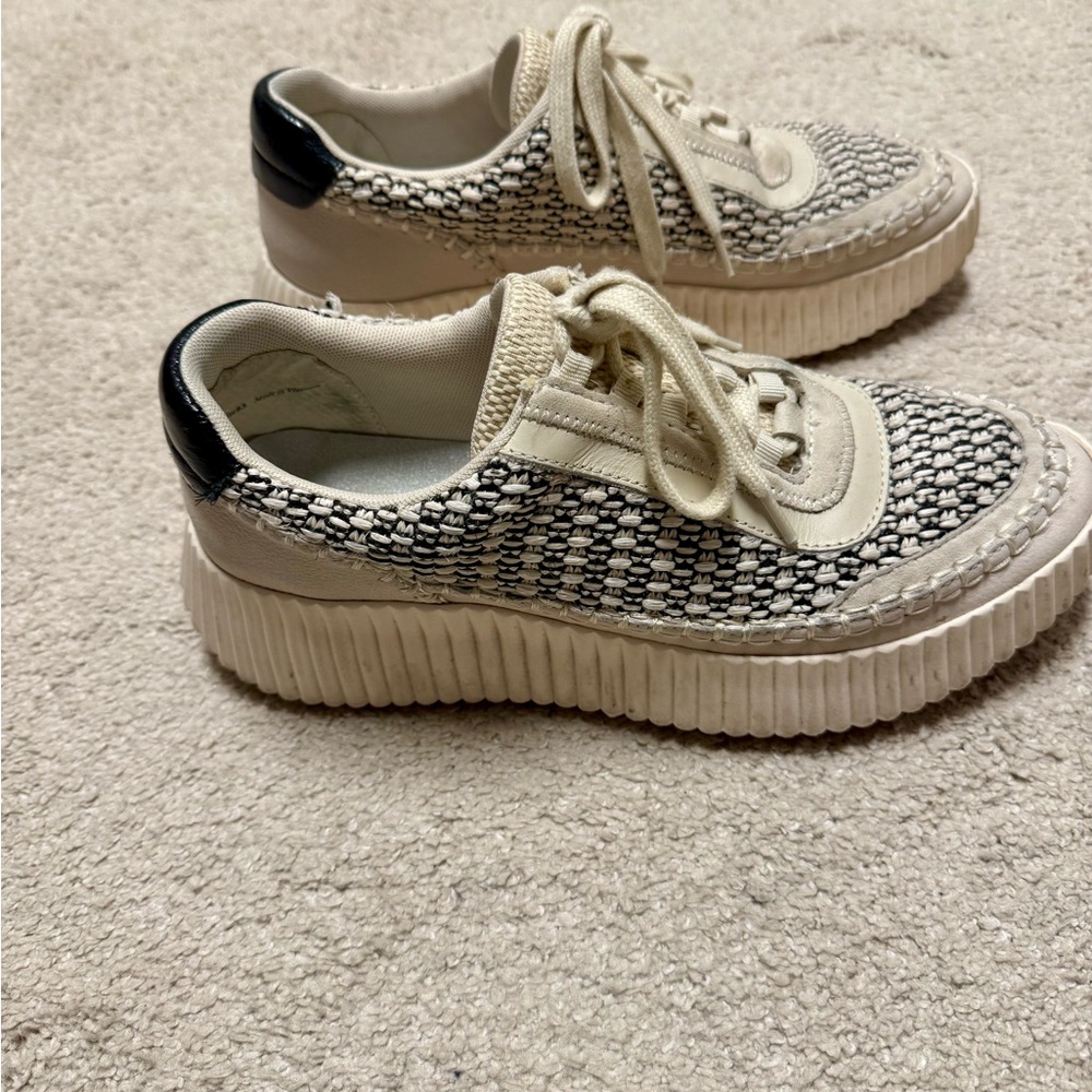Stylish Dolce Vita Women's Cream and Black Sneakers
